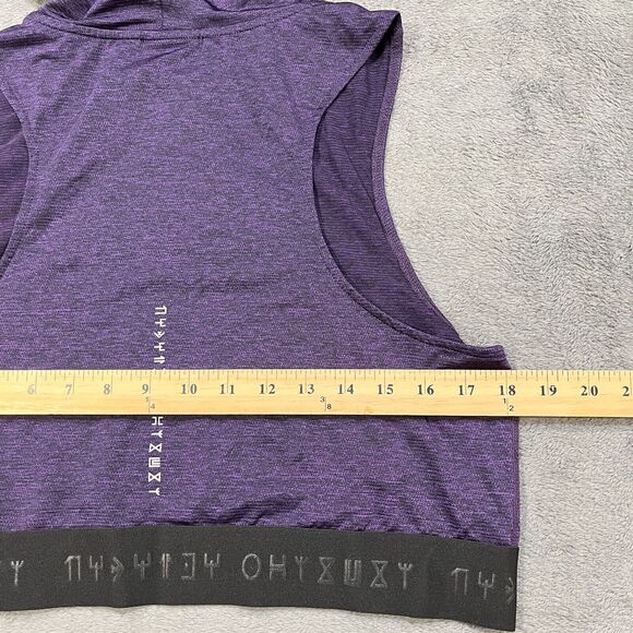 Black Panther Wakanda Forever Sleeveless Purple Hooded Cropped Tank Women Size S - Picture 6 of 7